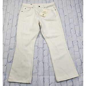 Levi's Jeans Orange Tag 517 Bootcut Crop Kick Flare Ivory Off White WOMENS SZ 32